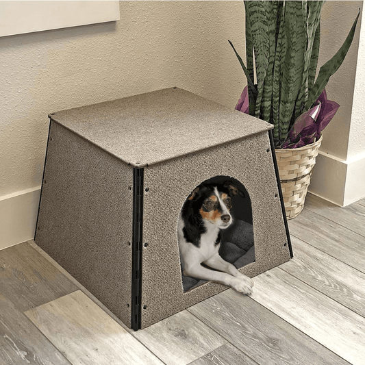 Dog and Pet Stuff Default Happystack Model DHTAN Small Dog House in Tan Indoor/Outdoor Carpet