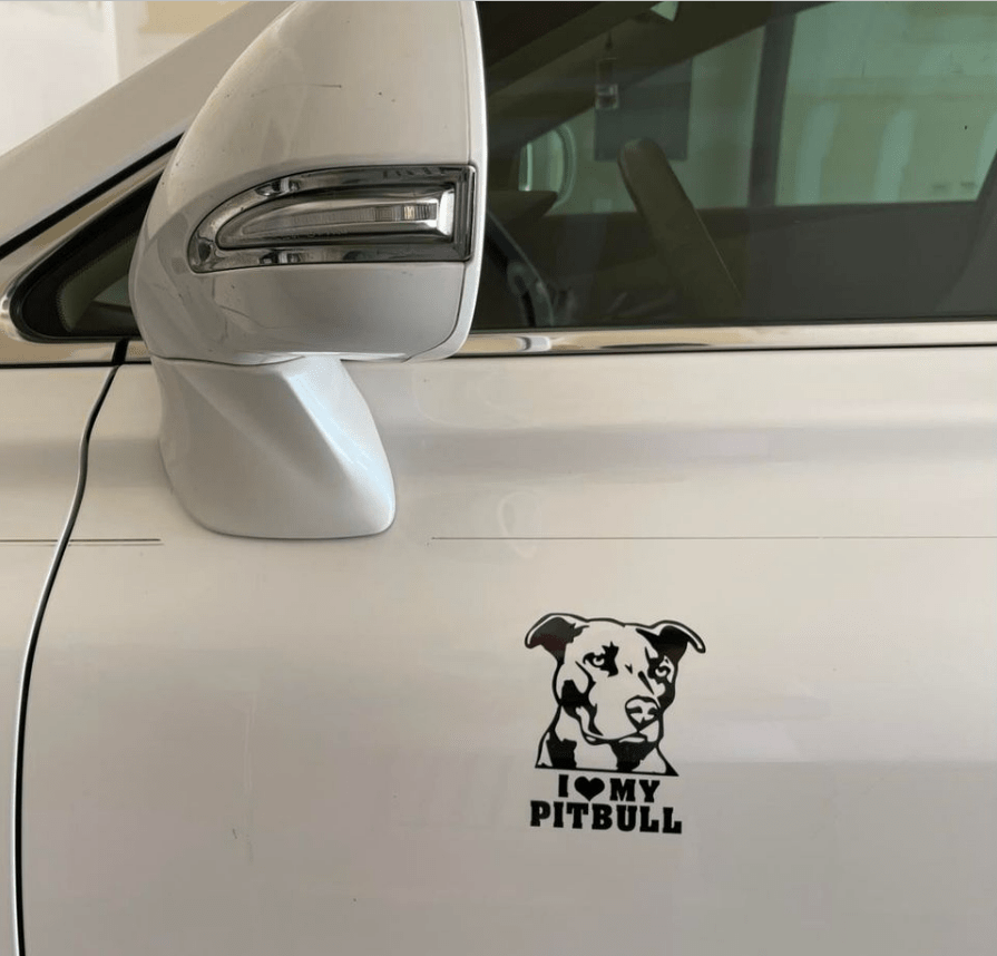 Dog and Pet Stuff Default Love My Pitbull Staffy Terrier Dog 5x6 White Window Decal Truck Auto Sticker