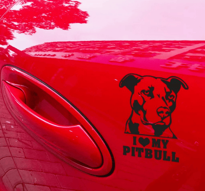 Dog and Pet Stuff Default Love My Pitbull Staffy Terrier Dog 5x6 White Window Decal Truck Auto Sticker