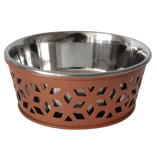 Dog and Pet Stuff Default Stainless Steel Country Farmhouse Dog Bowl, Apricot 16 oz