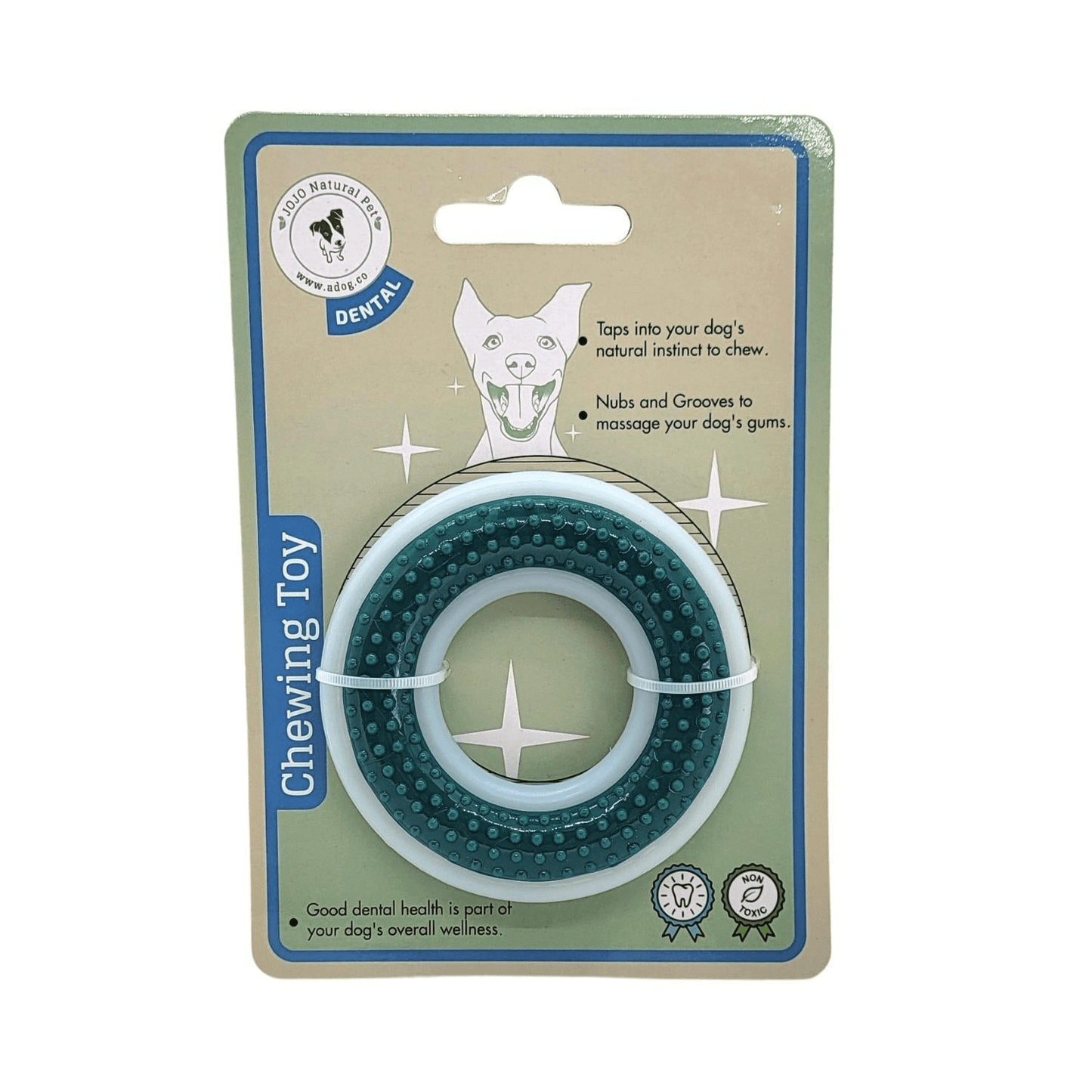 Dog and Pet Stuff Default TPR Dental Dog Toy Chew Ring 4" | Durable & Dental-Friendly