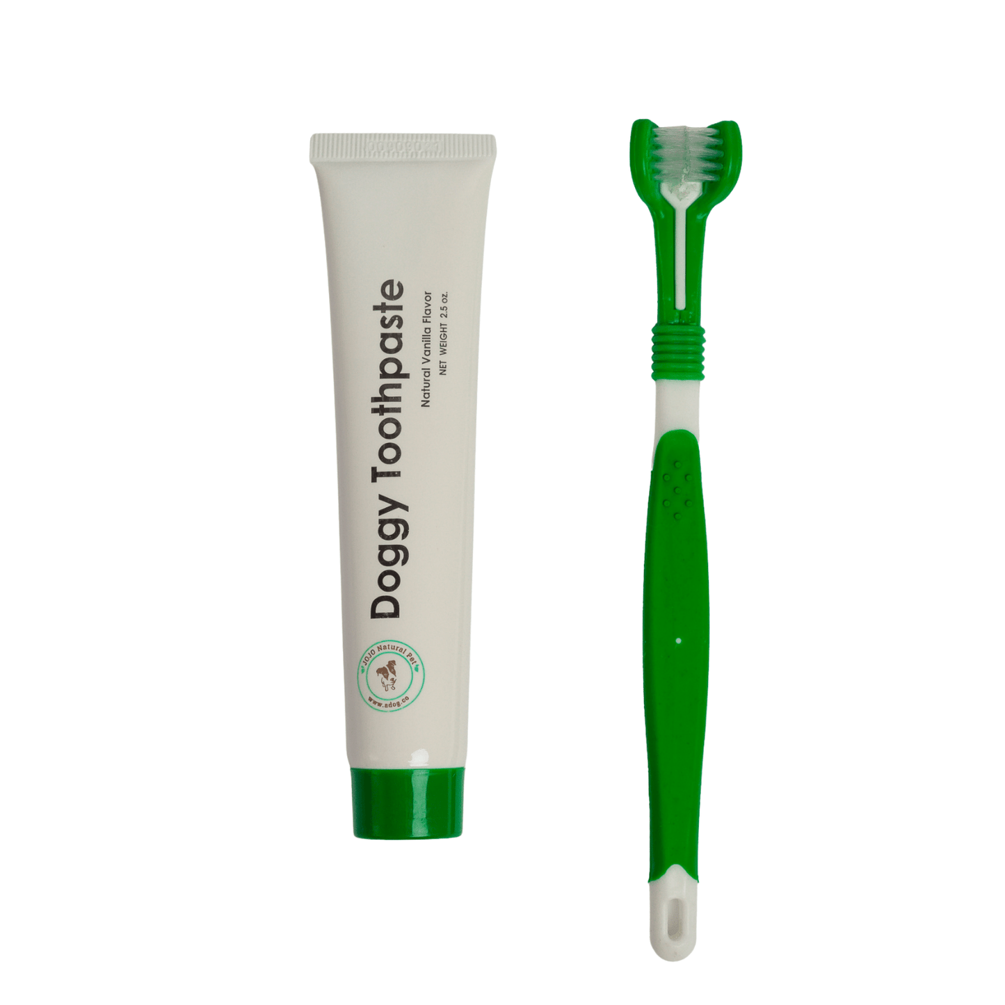 Dog and Pet Stuff Default Triple Headed Dog Tooth Brush with All-Natural Toothpaste