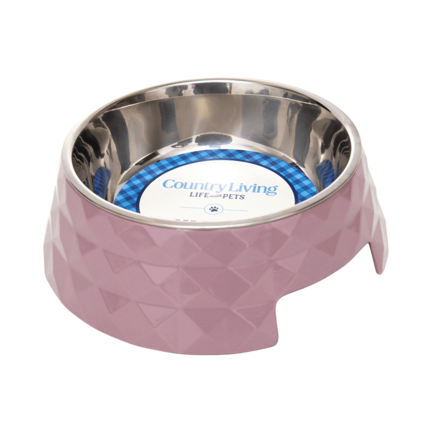 Dog and Pet Stuff Diamond Melamine Stainless Steel Dog Bowl (Wood Rose)