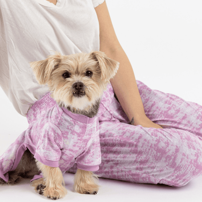 Dog and Pet Stuff Dog Pajama - Pink Tie Dye