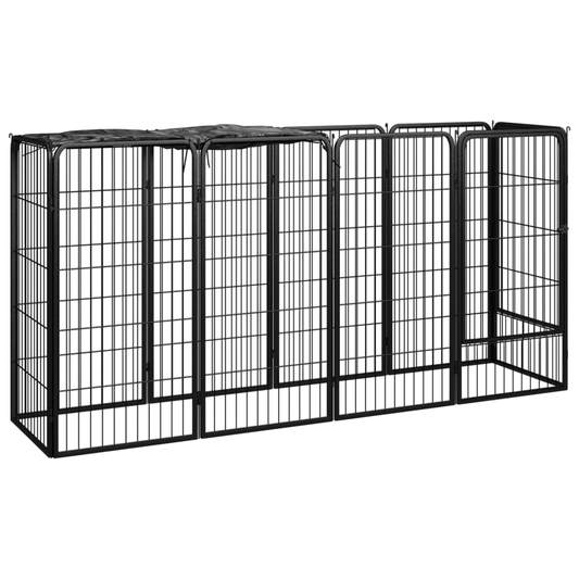 Dog and Pet Stuff Dog Playpen/kennel Black 10-Panel Dog Playpen Black 19.7"x39.4" Powder-coated Steel