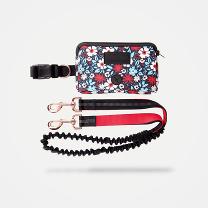 Dog and Pet Stuff Floral Navy Floral Navy Hands Free Dog Leash