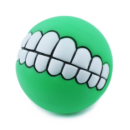Dog and Pet Stuff Green Pet Teeth Silicon Chew Ball Toy for Large Breeds