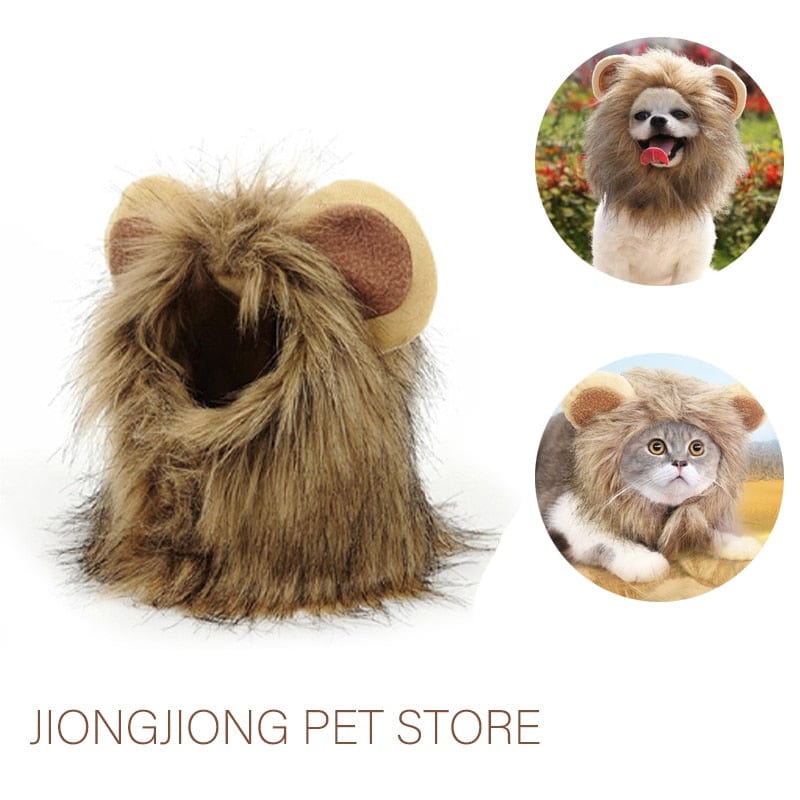Dog and Pet Stuff Lion Gray / L Lion Mane Cat Costume