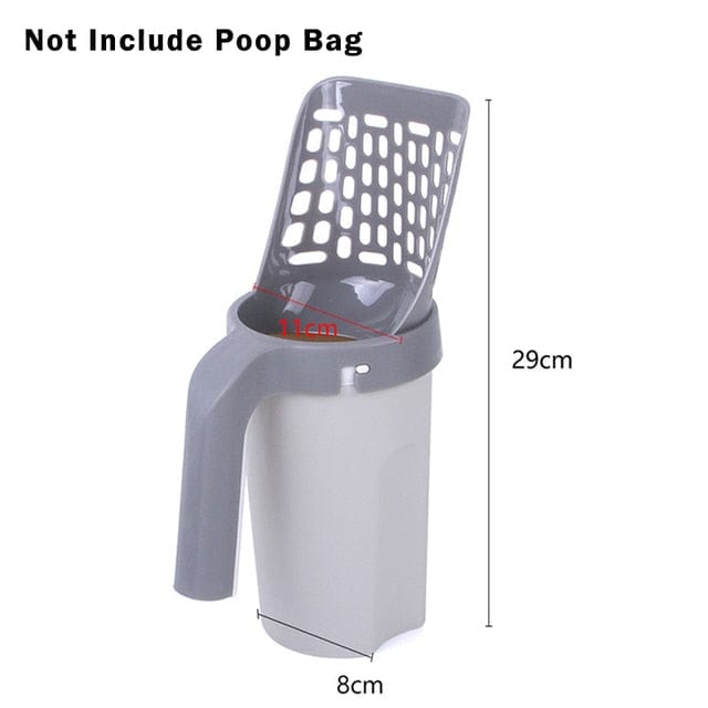 Dog and Pet Stuff Litter Shovel Grey Without Poop Bag Portable Self-cleaning Pet Litter Box