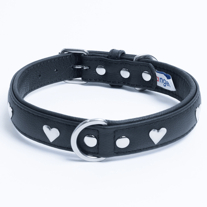 Dog and Pet Stuff Midnight Black / 18” x 3/4” Rotterdam Hearts