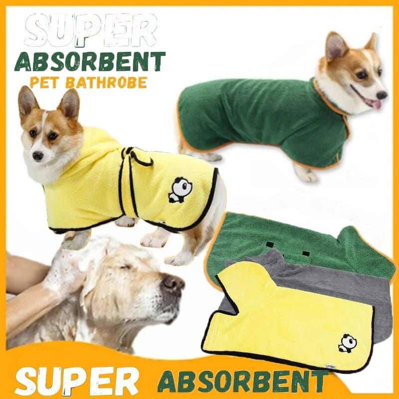 Dog and Pet Stuff Pet Bathrobe Super Absorbent Pet Bathrobe Towel