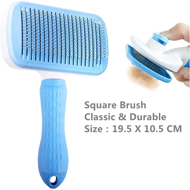 Dog and Pet Stuff Pet Brush Blue Square Grooming And Care Pet Brush
