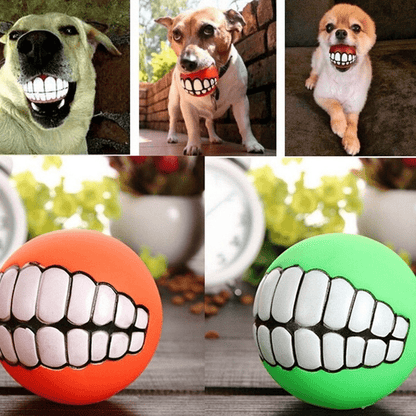 Dog and Pet Stuff Pet Teeth Silicon Chew Ball Toy for Large Breeds