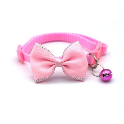 Dog and Pet Stuff Pink Bow and Bell Pet Collar