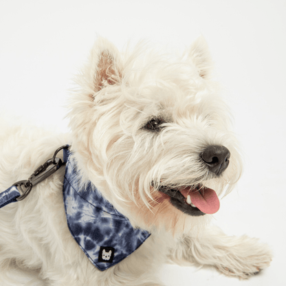 Dog and Pet Stuff Poplin Dog Bandana Collar - Blue Tie Dye
