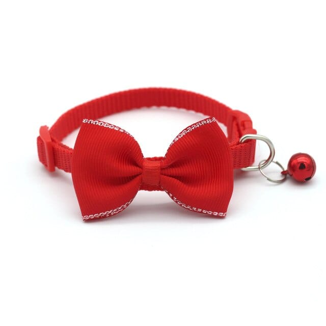 Dog and Pet Stuff Red Bow and Bell Pet Collar
