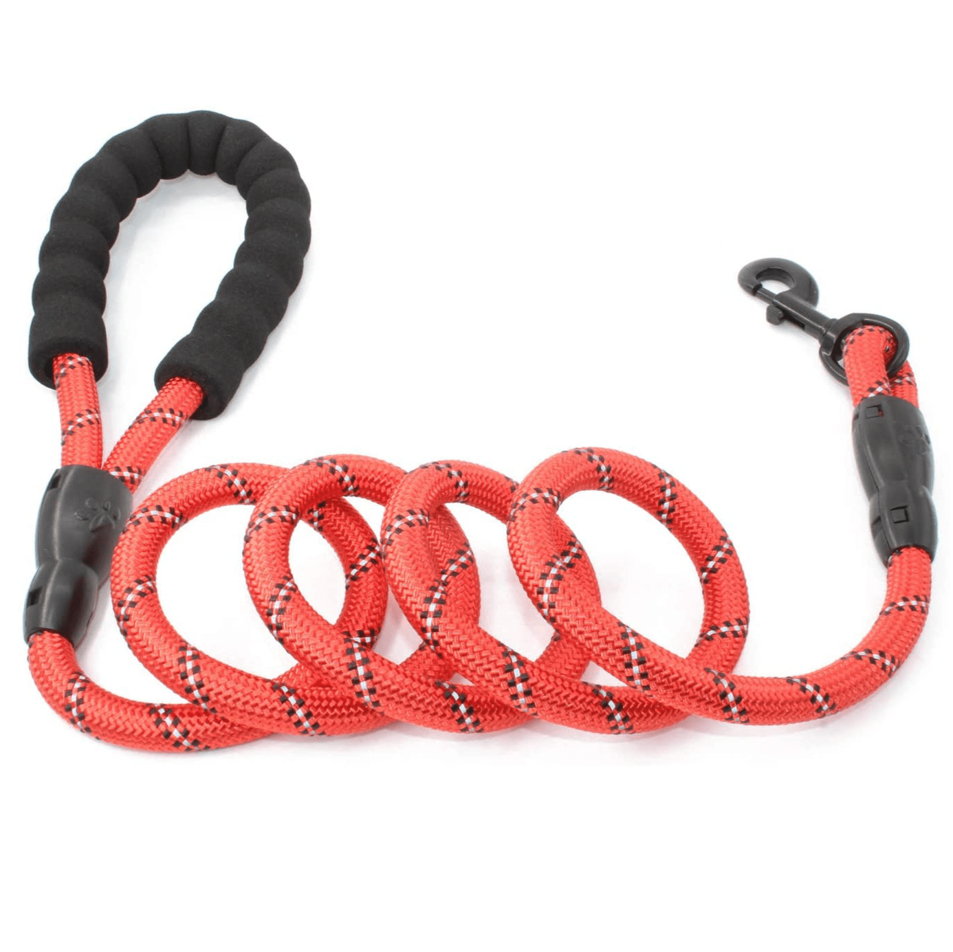Dog and Pet Stuff Red/Orange 5FT Rope Leash w/ Comfort Handle