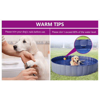 Dog and Pet Stuff Red vidaXL Foldable Dog Swimming Pool Red 78.7"x11.8" PVC