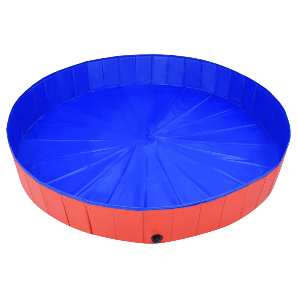 Dog and Pet Stuff Red vidaXL Foldable Dog Swimming Pool Red 78.7"x11.8" PVC