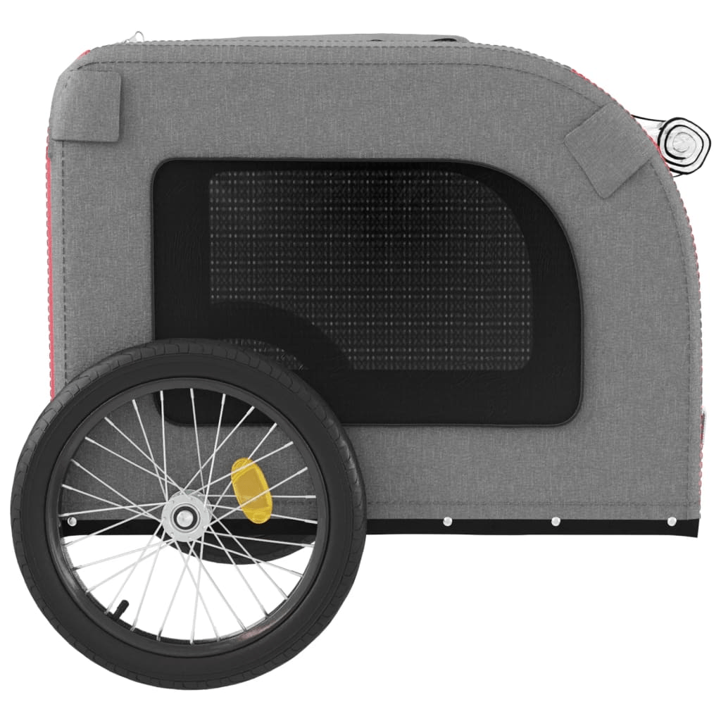 Dog and Pet Stuff Red vidaXL Pet Bike Trailer Red and Gray Oxford Fabric&Iron