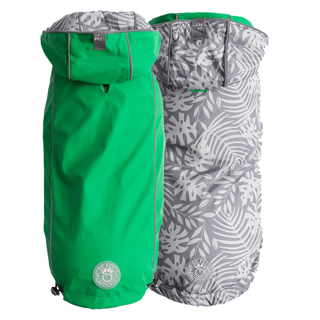 Dog and Pet Stuff Reversible Elasto-Fit Raincoat - Green