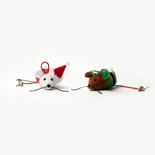 Dog and Pet Stuff Santa & Elf Mice Cat Toy Set