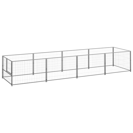 Dog and Pet Stuff Silver Dog Kennel Silver 43.1 ft² Steel