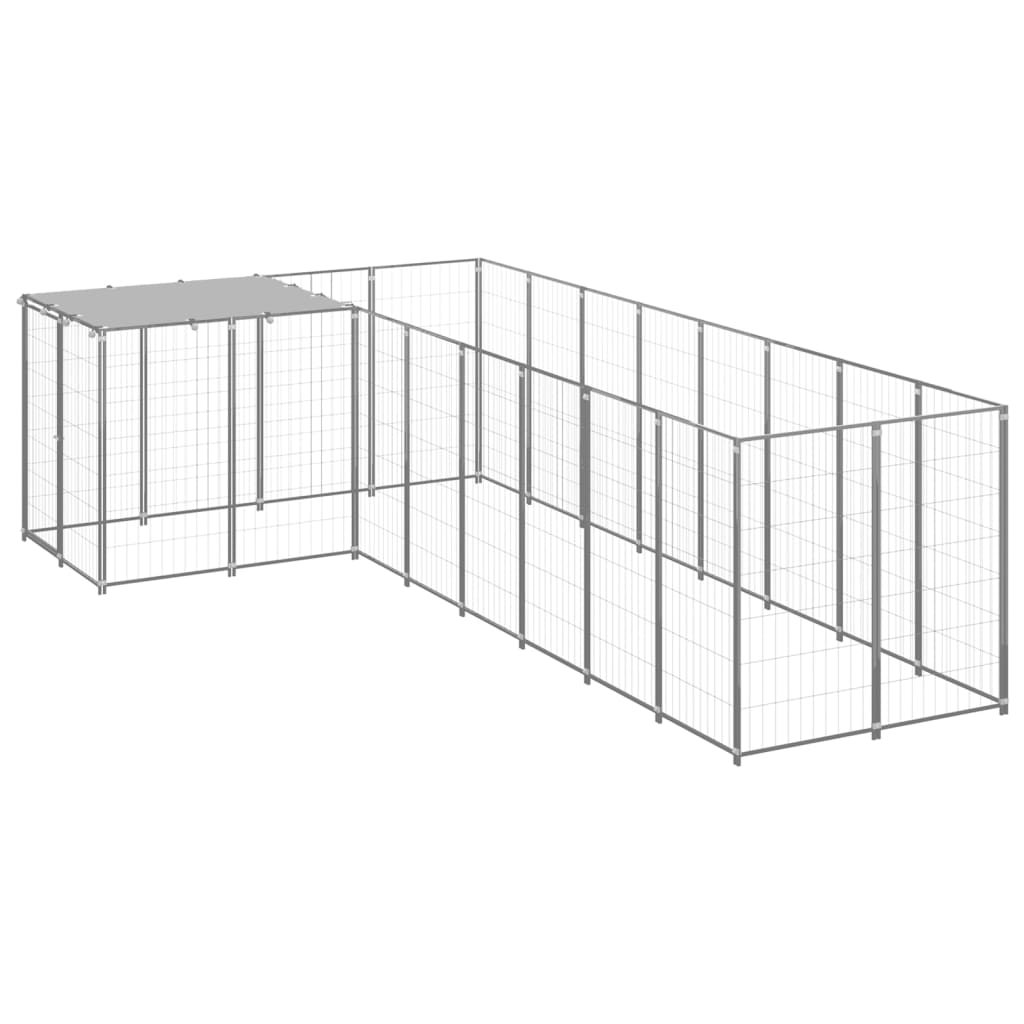 Dog and Pet Stuff Silver Dog Kennel Silver 65.1 ft² Steel