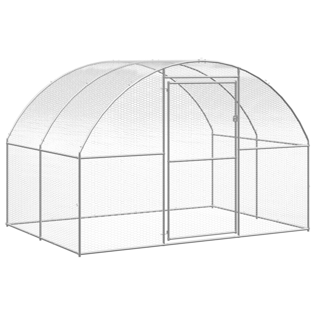 Dog and Pet Stuff Silver Outdoor Chicken Coop 9.8'x6.6'x6.6' Galvanized Steel