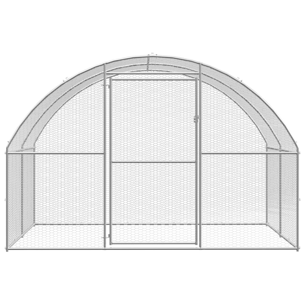 Dog and Pet Stuff Silver Outdoor Chicken Coop 9.8'x6.6'x6.6' Galvanized Steel