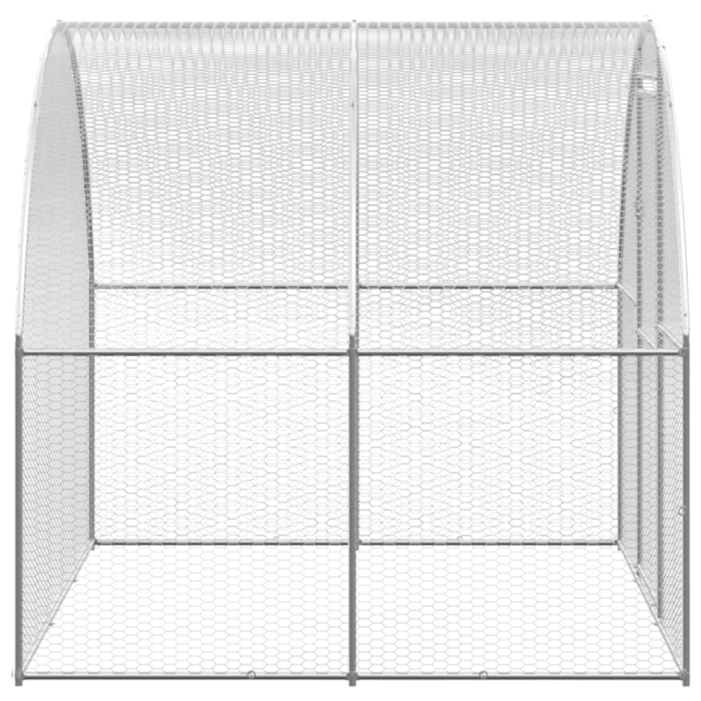 Dog and Pet Stuff Silver Outdoor Chicken Coop 9.8'x6.6'x6.6' Galvanized Steel