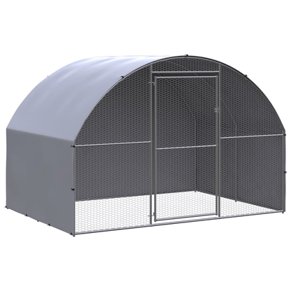 Dog and Pet Stuff Silver Outdoor Chicken Coop 9.8'x6.6'x6.6' Galvanized Steel