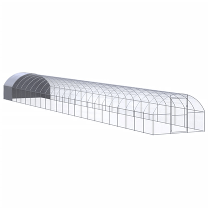 Dog and Pet Stuff Silver Outdoor Chicken Coop 9.8'x78.7'x6.6' Galvanized Steel