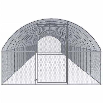 Dog and Pet Stuff Silver Outdoor Chicken Coop 9.8'x78.7'x6.6' Galvanized Steel