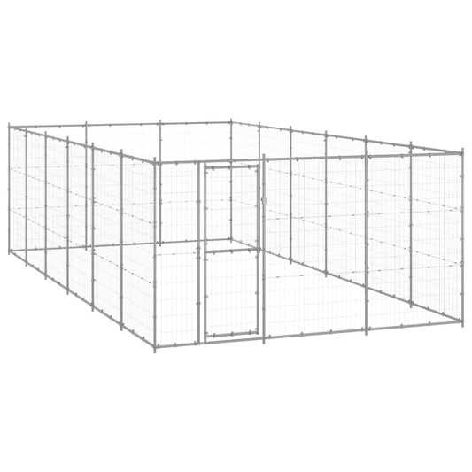 Dog and Pet Stuff Silver Outdoor Dog Kennel Galvanized Steel 234.4 ft²