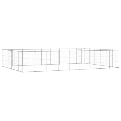 Dog and Pet Stuff Silver Outdoor Dog Kennel Galvanized Steel 703.3 ft²