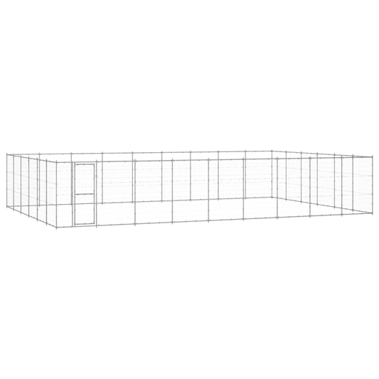 Dog and Pet Stuff Silver Outdoor Dog Kennel Galvanized Steel 703.3 ft²