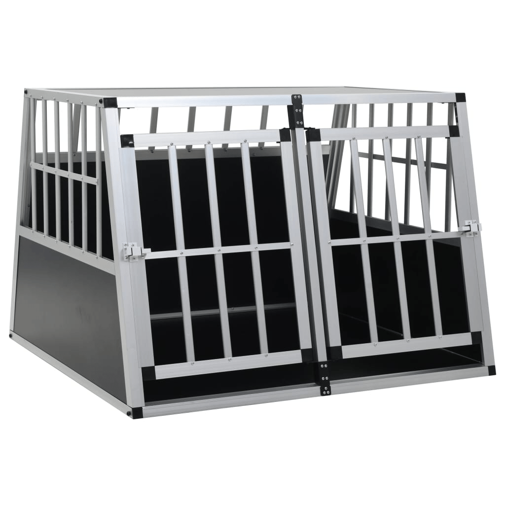 Dog and Pet Stuff Silver vidaXL Dog Cage with Double Door 37"x34.6"x27.2"