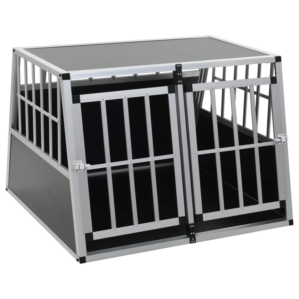 Dog and Pet Stuff Silver vidaXL Dog Cage with Double Door 37"x34.6"x27.2"