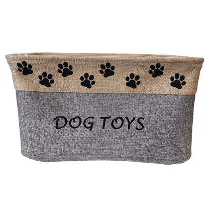 Dog and Pet Stuff Single Collapsible Fabric Pet Toy Storage Basket - Dog Toy Bin