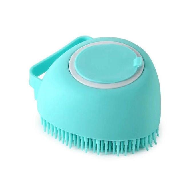 Dog and Pet Stuff Soft Wash Brush Heart-shaped Blue / As the pictures Soft Bathroom Massage Brush for Pets