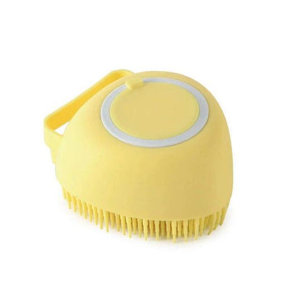 Dog and Pet Stuff Soft Wash Brush Heart-shaped Yellow / As the pictures Soft Bathroom Massage Brush for Pets