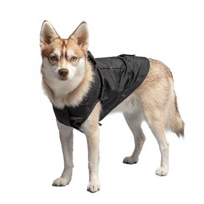 Dog and Pet Stuff US Army Packable Dog Raincoat - Black