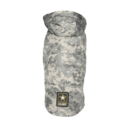 Dog and Pet Stuff US Army Packable Dog Raincoat - Camo