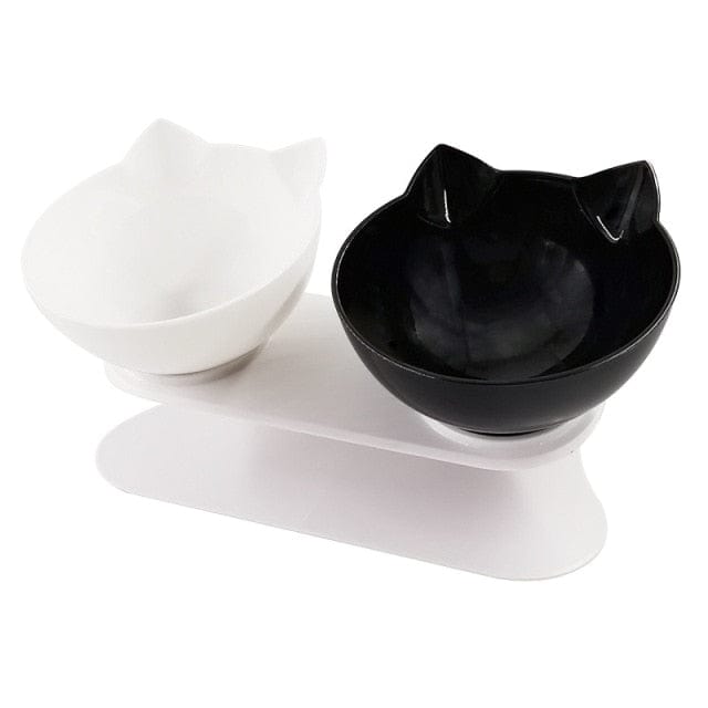 Dog and Pet Stuff WB Double Bowl Pet Double Cat Bowl With Raised Stand