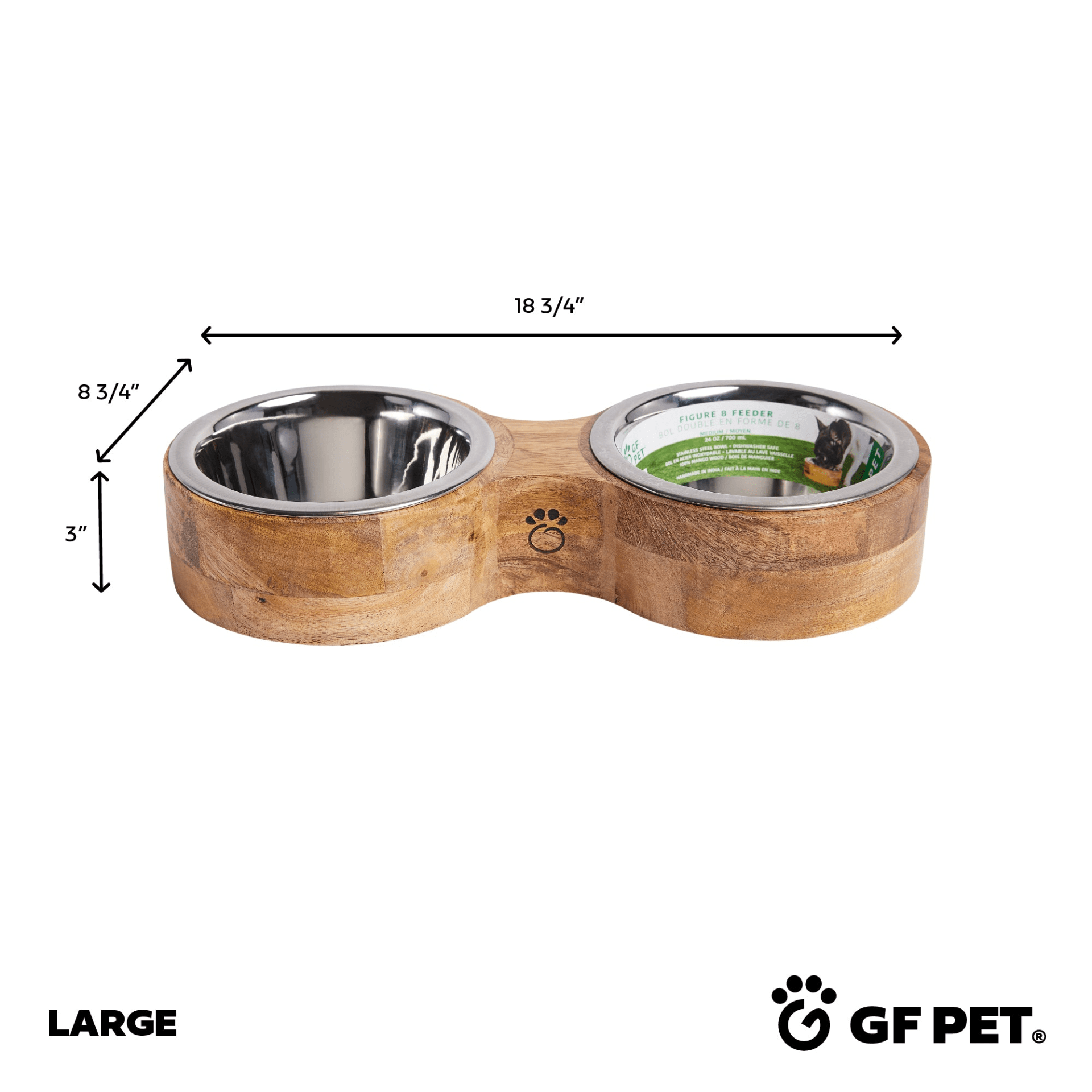 Dog and Pet Stuff Wood & Metal Feeder Double Diner