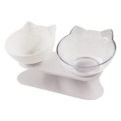 Dog and Pet Stuff WT Double Bowl Pet Double Cat Bowl With Raised Stand